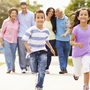 Multi-Generational family in the park experiencing a high quality of life