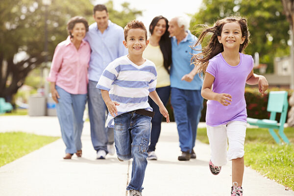 Multi-Generational family in the park experiencing a high quality of life